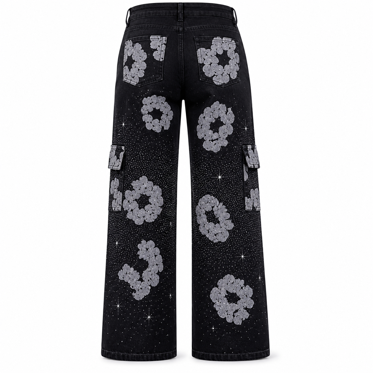 Midnight Crystal Cargo Jeans