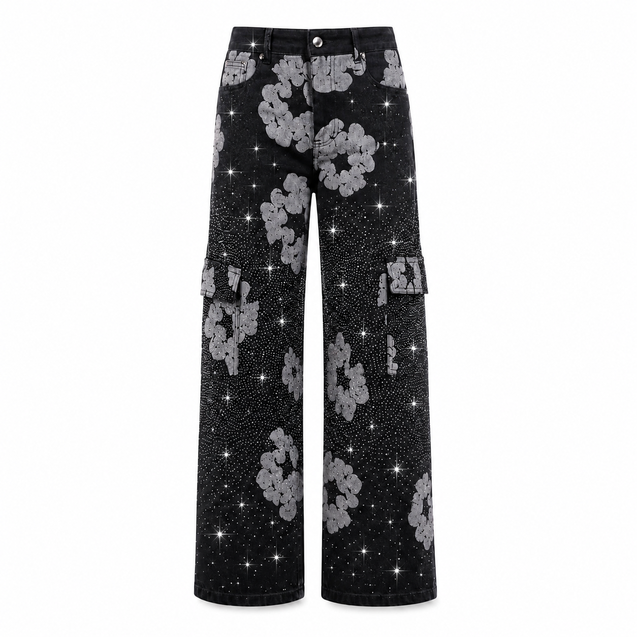 Midnight Crystal Cargo Jeans