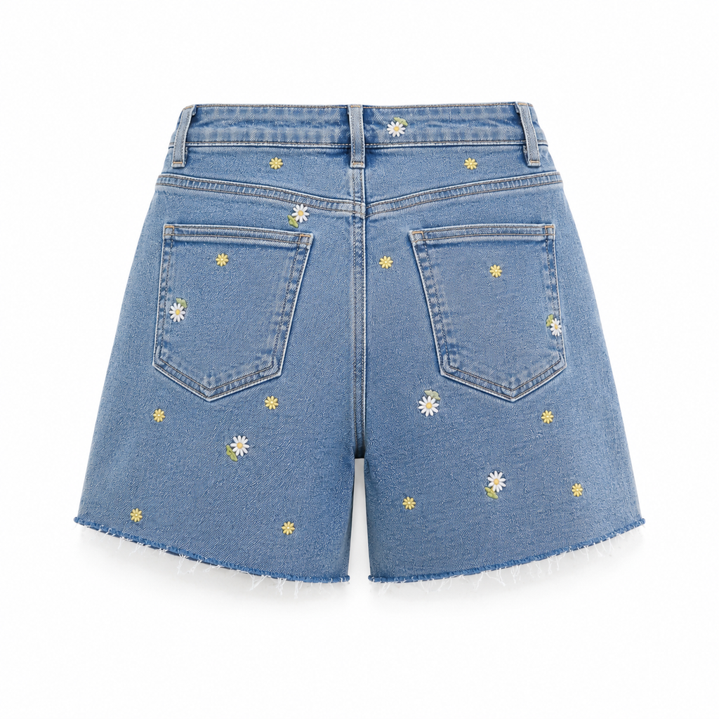 Daisy Days Embroidered Shorts