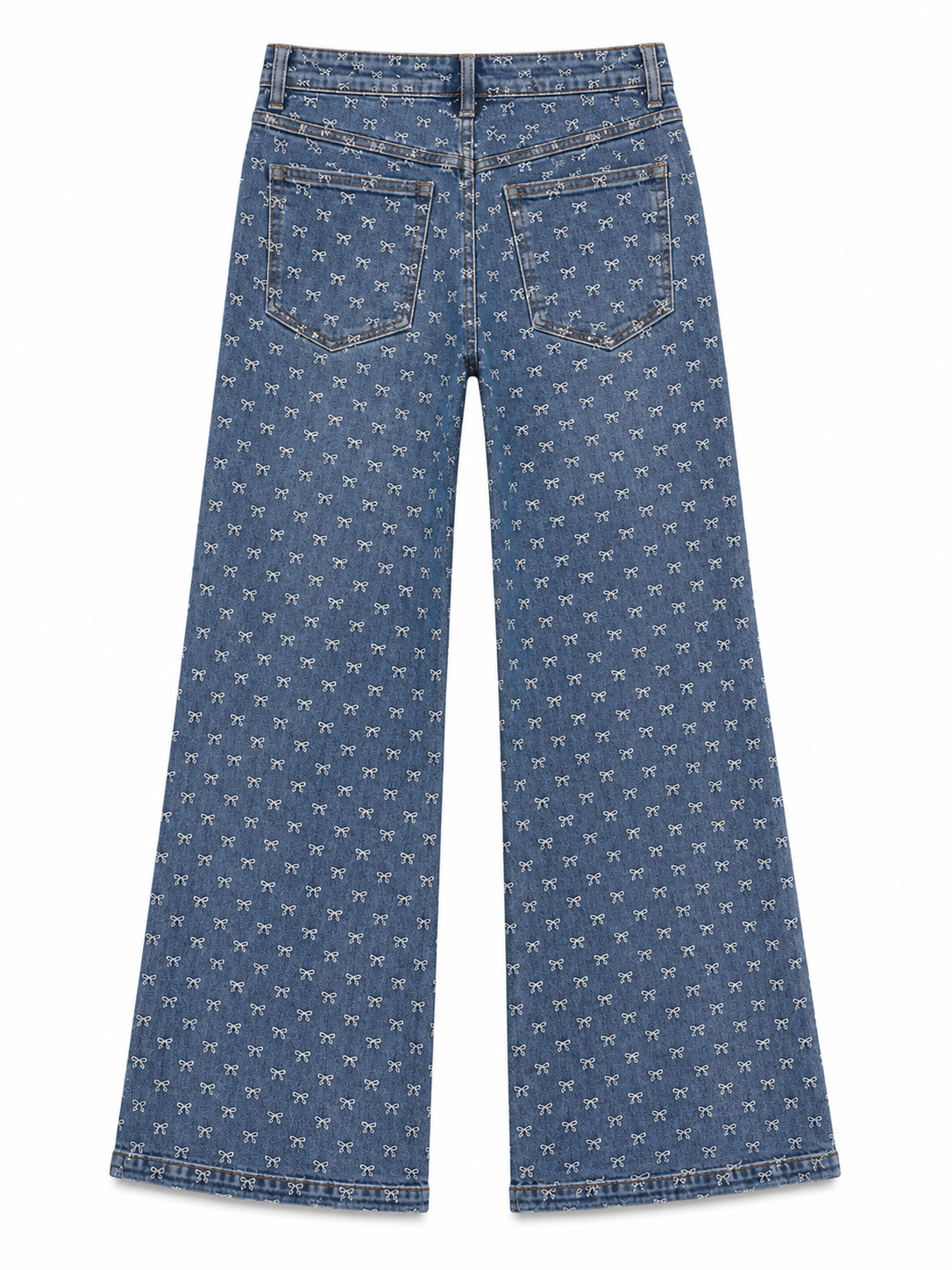 Sweetheart Bow Wide Leg Jeans